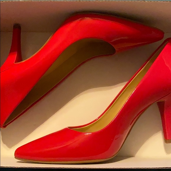 michael kors red patent leather shoes